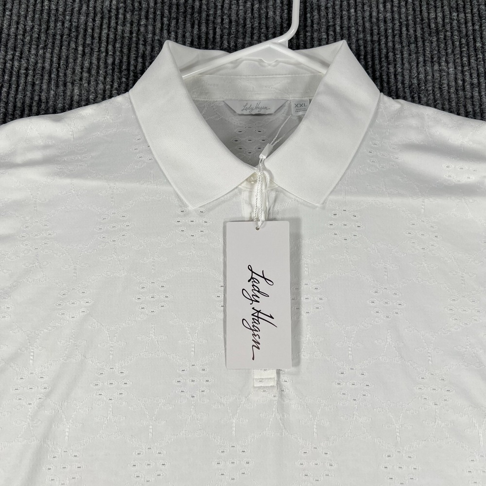 Lady Hagen Golf Polo Shirt 2XL XXL White Short Sleeve‎ Outdoor Casual New